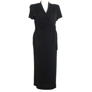 VIRGO BLACK‎ GLITTER WRAP DRESS